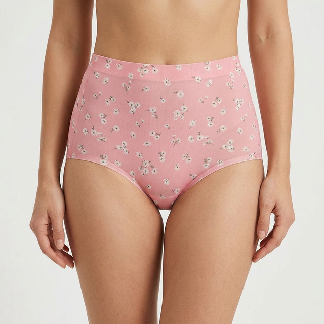 Periodenh&ouml;schen mit hoher Taille | Rosa Blumendruck Heavy Flow OEM 