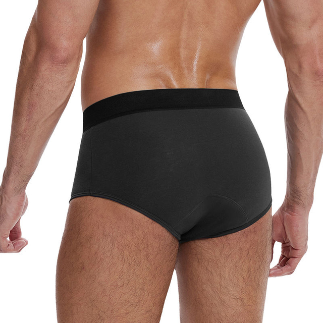 Ropa interior lavable para incontinencia para hombres OEM | Absorbente de 4 capas de 150 ml | Calzoncillos de bamb&uacute; de algod&oacute;n | Mosca abierta con bolsa en U 3D | XS-4XL