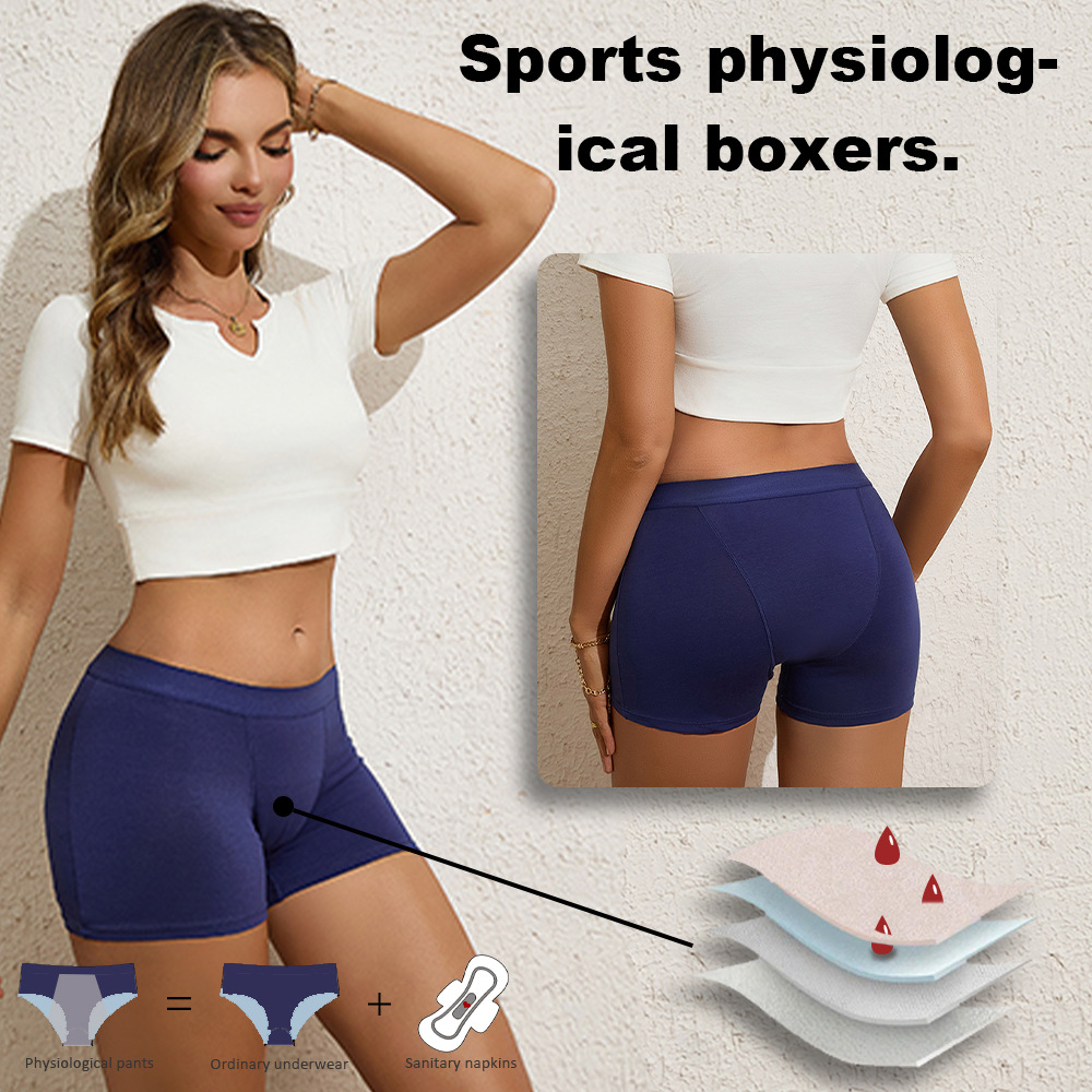 Pantaloncini mestruali in cotone a vita media 