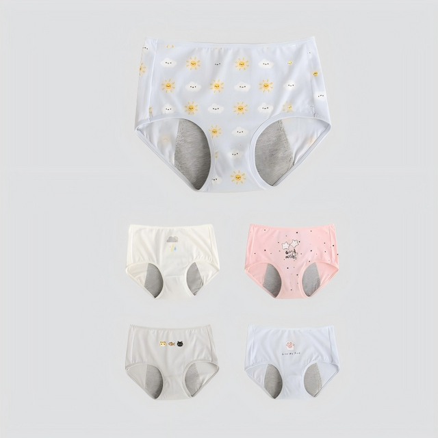 Quần l&oacute;t thời kỳ cotton nguy&ecirc;n chất tho&aacute;ng kh&iacute; Thoải m&aacute;i cả ng&agrave;y Lưu lượng &aacute;nh s&aacute;ng