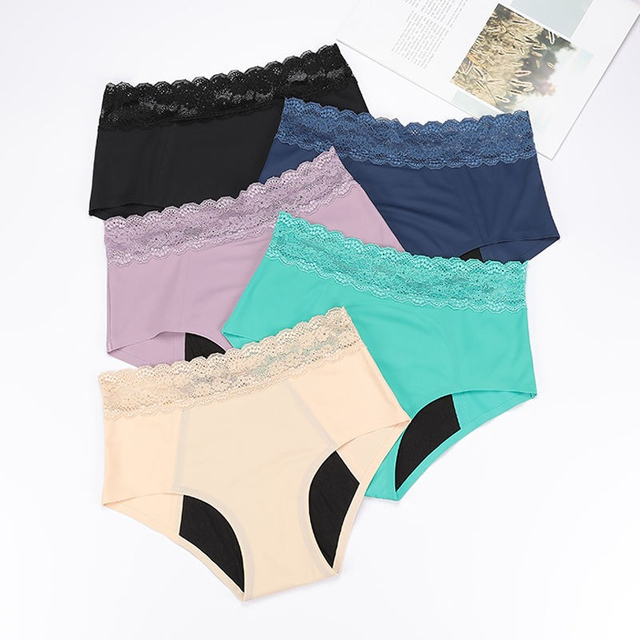 Bragas menstruales de talle alto sin costuras | Calzoncillos menstruales a prueba de fugas de 35 ml | Fabricante OEM personalizado de algod&oacute;n org&aacute;nico/bamb&uacute;