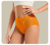Cueca de per&iacute;odo de renda de cintura alta de bambu | Calcinha menstrual de maternidade &agrave; prova de vazamento de 4 camadas OEM - bloqueio l&iacute;quido colado, prote&ccedil;&atilde;o de 8 horas, multicertificada, atacado e marca pr&oacute;pria