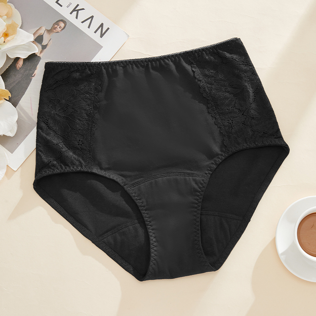 CR-25016 Ropa interior menstrual de 4 capas a prueba de fugas | Refuerzo absorbente con fondo ondulado de 18 a 24 ml de flujo moderado | OEM/ODM f&aacute;brica al por mayor