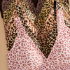 BA823 Reggiseno da donna con scollo a V senza cuciture e stampa leopardata | Bralette senza fili con cuscinetti semifissi | Commercio all'ingrosso OEM/ODM