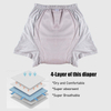 Ropa interior lavable para incontinencia adulta | Pantalones de pa&ntilde;ales de tela reutilizables OEM: 100% algod&oacute;n, 5 capas 3D a prueba de fugas, cintura el&aacute;stica alta, L-XXL, fabricaci&oacute;n al por mayor y personalizada