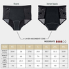 Ropa interior de &eacute;poca de cintura alta de talla grande | Calzoncillos de malla a prueba de fugas OEM: 82 % nailon, refuerzo de 4 capas, abertura de pierna impermeable, XS-3XL, venta al por mayor y personalizaci&oacute;n completa de OEM