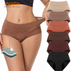 Slip menstruel taille haute 3 couches | Gousset en fibre de cellulose r&eacute;g&eacute;n&eacute;r&eacute;e | 8 couleurs XS–5XL | OEM en gros