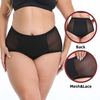 Ropa interior de &eacute;poca de cintura alta de talla grande | Calzoncillos de malla a prueba de fugas OEM: 82 % nailon, refuerzo de 4 capas, abertura de pierna impermeable, XS-3XL, venta al por mayor y personalizaci&oacute;n completa de OEM