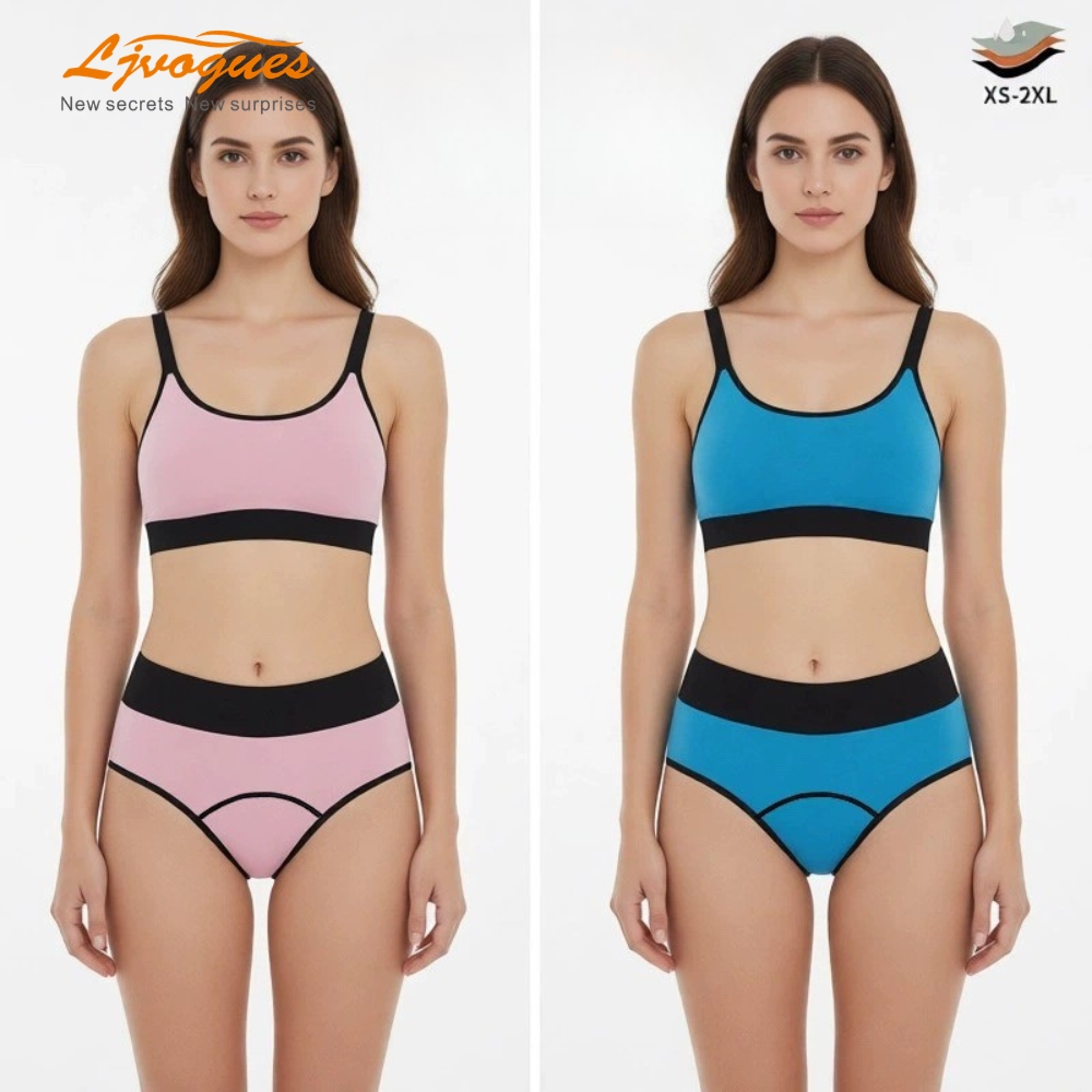Quần l&oacute;t Viscose cạp cao c&oacute; d&acirc;y thun tương phản | V&ugrave;ng phủ s&oacute;ng mở rộng 3 lớp | 6 M&agrave;u | B&aacute;n bu&ocirc;n OEM