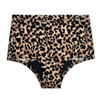 Mutandine mestruali con stampa leopardata | OEM a 4 strati a flusso pesante a vita media | Produttore di biancheria intima d'epoca dal design personalizzato