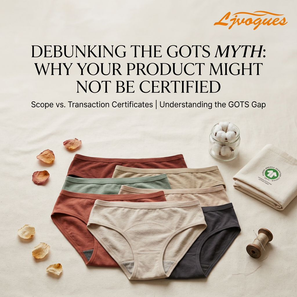 Por que o certificado GOTS da sua f&aacute;brica n&atilde;o significa que seu produto &eacute; GOTS: certificados de escopo, certificados de transa&ccedil;&atilde;o e a papelada que a maioria das marcas de roupas &iacute;ntimas de &eacute;poca erram
