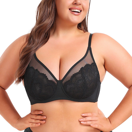  Ultrad&uuml;nner Push-up-BH aus Spitze und Mesh in &Uuml;bergr&ouml;&szlig;e im Gro&szlig;handel